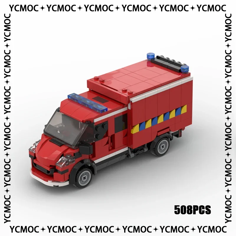 Car Series YcMoc Building Blocks Belgian Fire Truck Tools Equipment Model Technology Brick Brand-name Vehicle DIY Toy For Childs