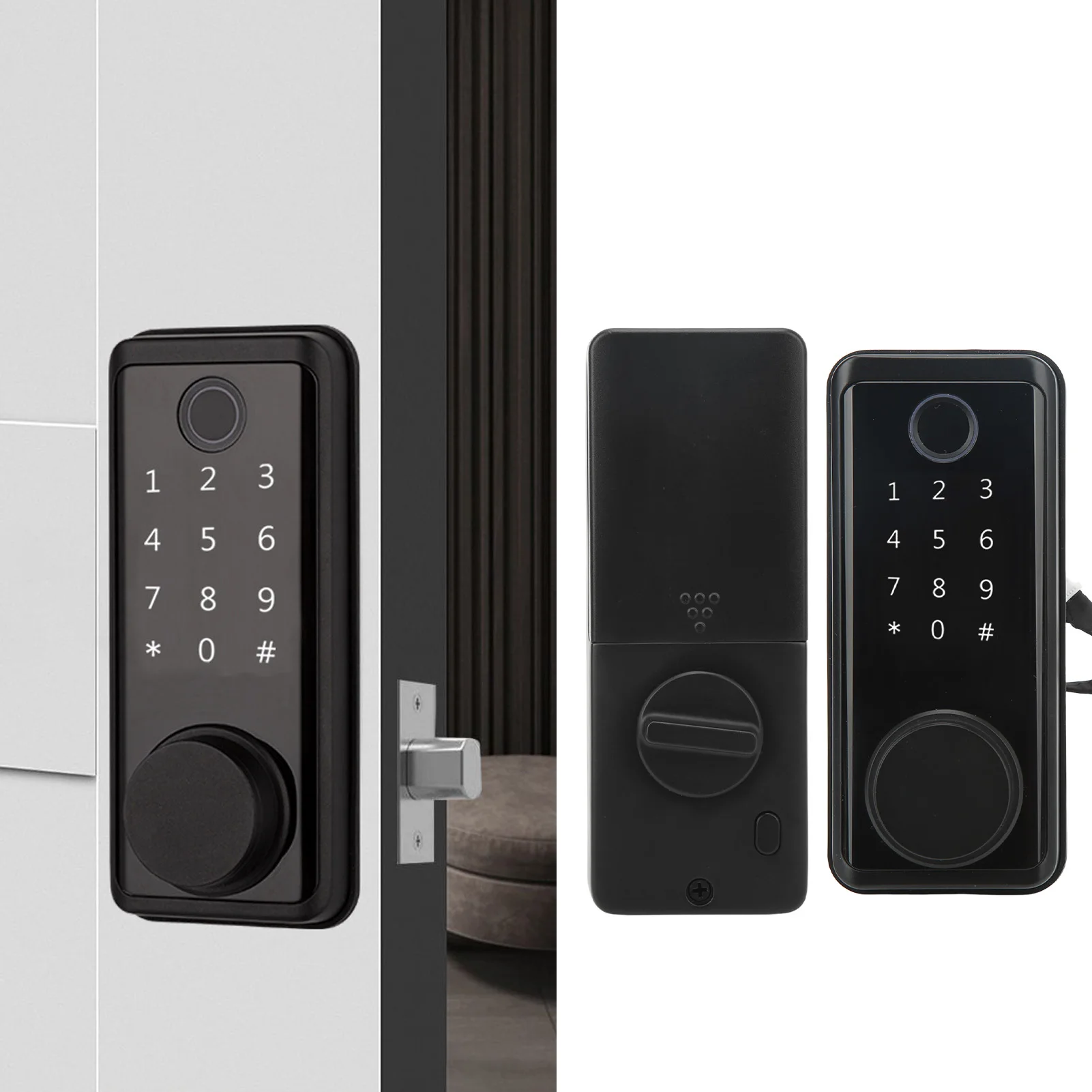 

Biometric Door Lock Smart Deadlock Lock Keyless Entry Biometric Passcode Electronic Keypad Bluetooth Padlock for Tuya Smart
