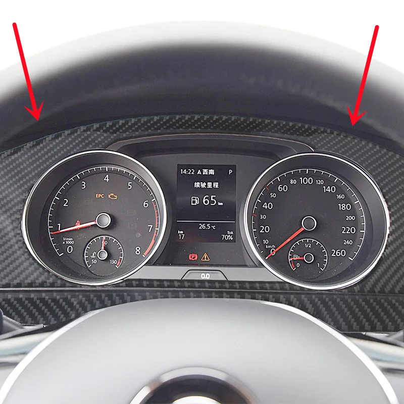Carbon Fiber Car Driver Ddashboard Modification Cover Trim Strips Decorative Stickers For Golf 7 Car Interior Accessories