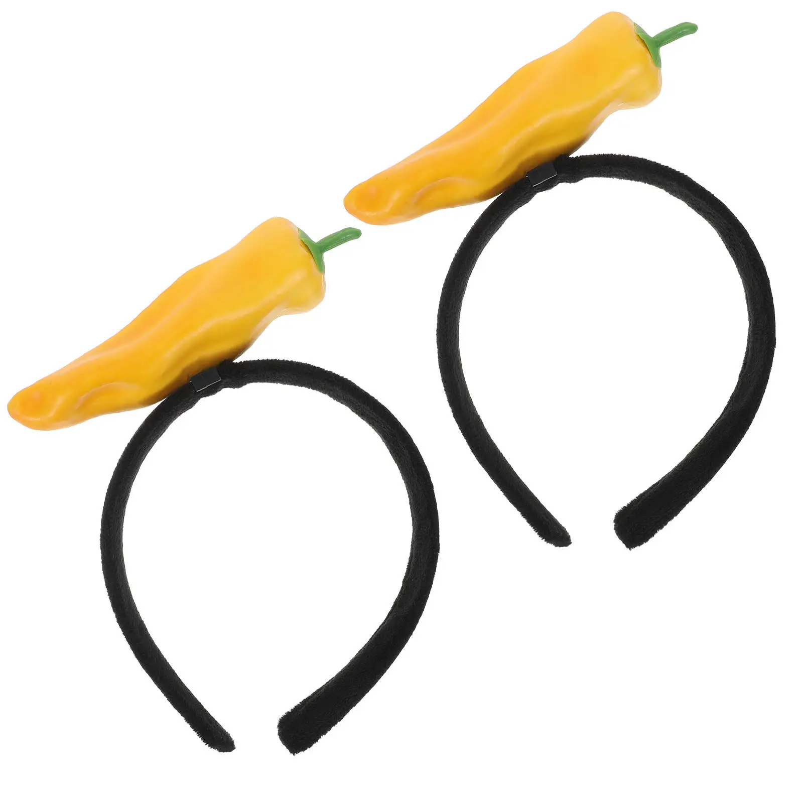 

2Pcs Simulation Vegetable Hairband Cute Food Themed Headband Party Photo Props Vegetable Hair Clips Chili Pepper Pickle Hair
