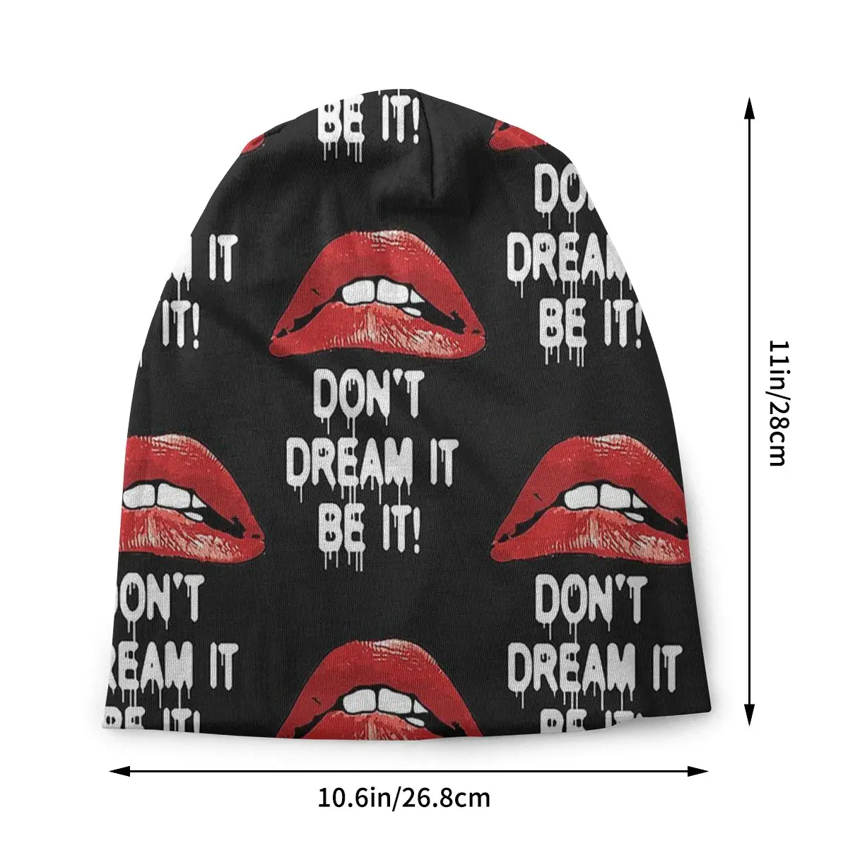 Rocky Horror 80s 1980s Retro Vintage Distressed Don't Dream Be It Unisex Bonnet Winter Hiking Double Layer Thin Hats For Men