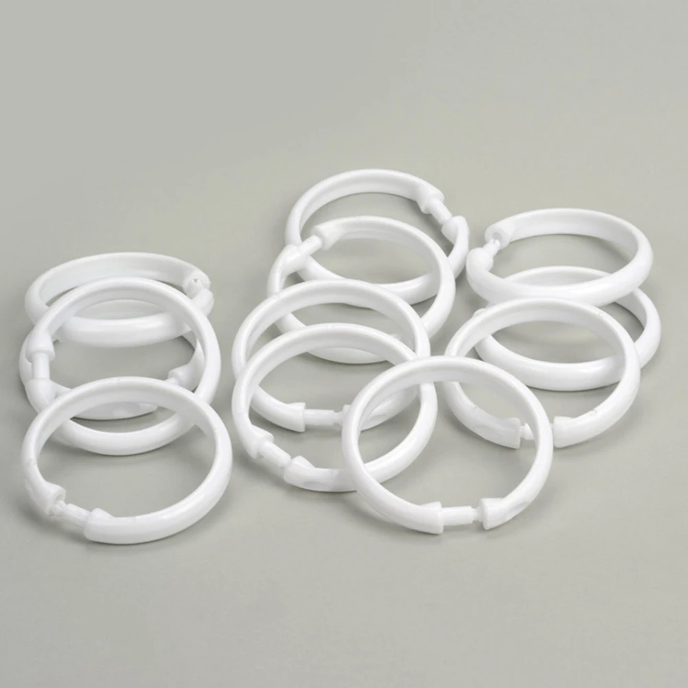 

36Pcs Round Curtain Rings High Grade Plastic Flexible for Smooth Sliding Pleated Style Curtains Curtain Rings