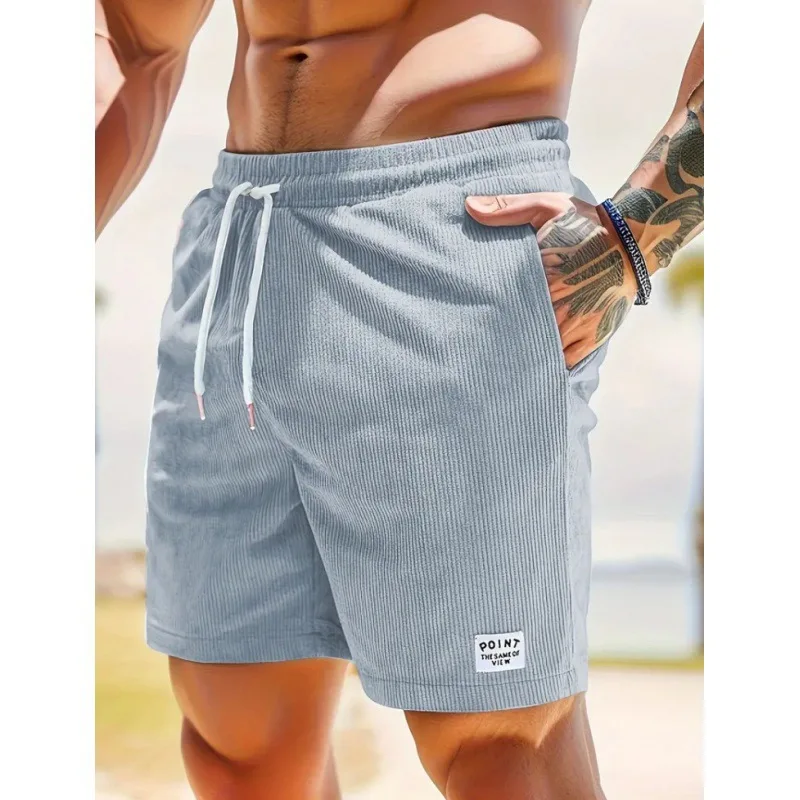 

Men's shorts, corduroy, casual five point beach, street, youth, loose and comfortable, student pants