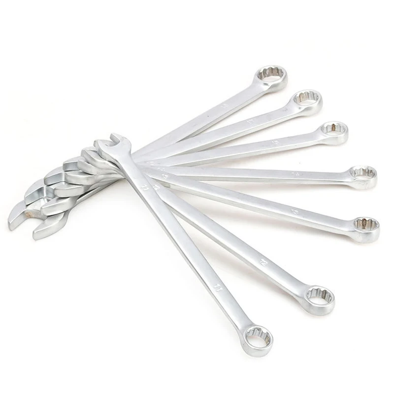 12Pcs Double End Ring Wrench Open End Wrench Panner Deep Offset Ring Key Spanners Machinery Hand Tool Set Car Repair Tools