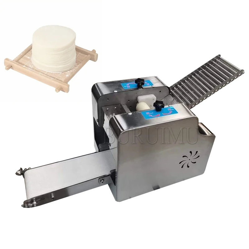 Dumpling Wrapper Maker Machine Electric Automatic Wonton Wrappers Machine Roll Dough Press Commercial Round Dumpling Skin