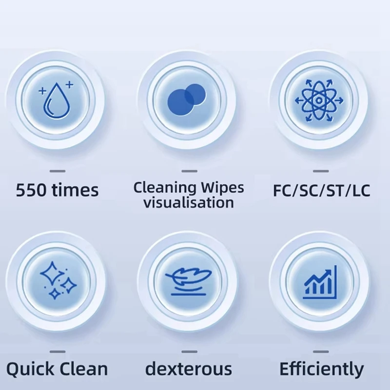 AIAI Fiber Optic Cleaner Cassette+Cleaning Core Fiber End Face Cleaning Box Pigtail Cleaner For SC/FC/ST/LC Cleaner Tool