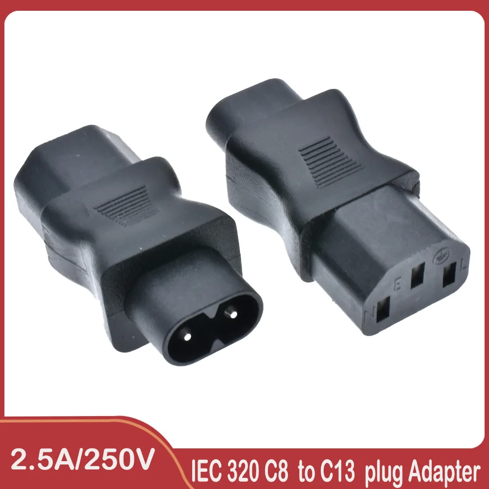 IEC320 IEC 320 C13 to IEC C8, IEC 3Pin female to 2Pin male power adapter Adaptor ,C8 male to iec C13