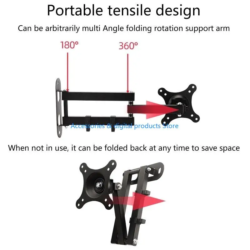 77JD Full Motion Adjustable Articulating for Echo Show 15 LED LCD Monitor Wall Mount view 3