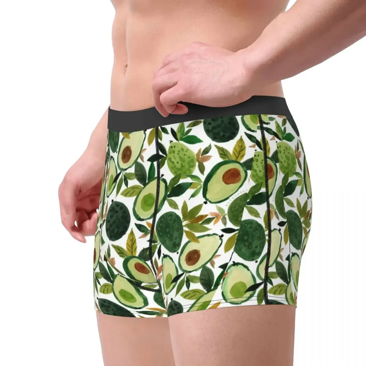 Men's Avocado Lover Underwear Funny Boxer Briefs Shorts Panties Male Polyester Underpants