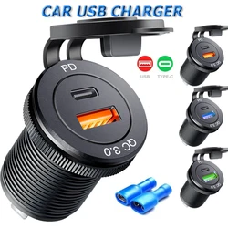 12V 24Vv usb outlet 3.0 socket charger Car Cigarette Lighter Socket Waterproof USB Fast Charge 12/24V Quick Charge Adapter