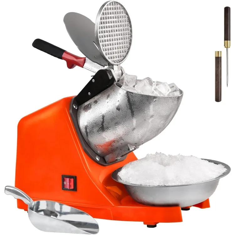 

Electric Shaved Ice Machine,with Ice Pick and Scoop,3 Blades of Electric Snow Cone Machine(300W 2200r/min),Splash Proof Ice Shav
