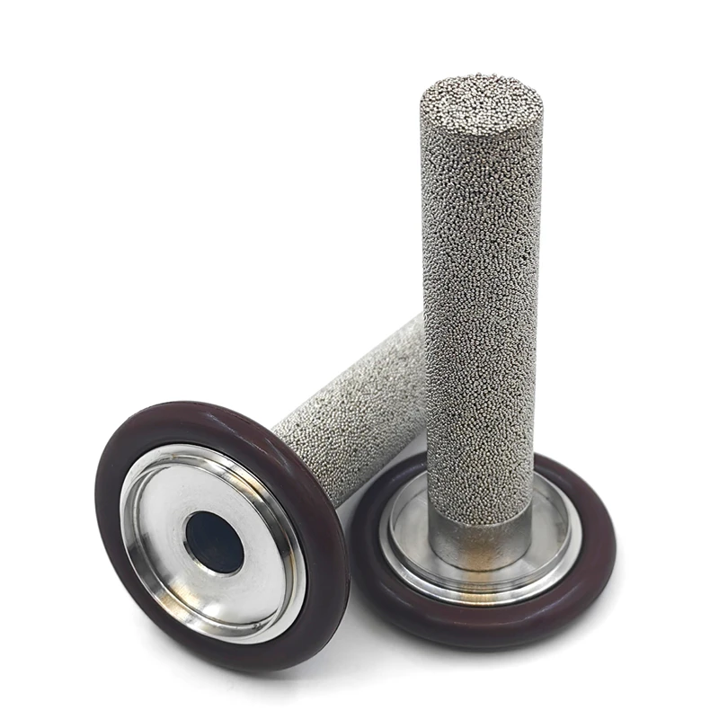 Center Bracket Fluorine Ring 10 Micron High Precision Large Flow KF16KF25KF40 Powder Vacuum Sintered Filter Element