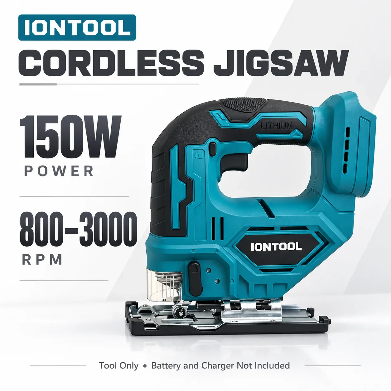 IONTOOL Electric Tool Brushless Jigsaw with Tool-less Blade Change for Laminate Flooring and Panel Cutting Bare Unit