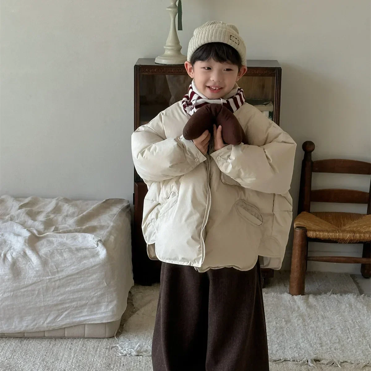 

Children Clothes Boys Warm Thick Down Jacket 2024 Winter New Coat Solid Color Casual Simple Fashionable Kids Boy Winter Jacket