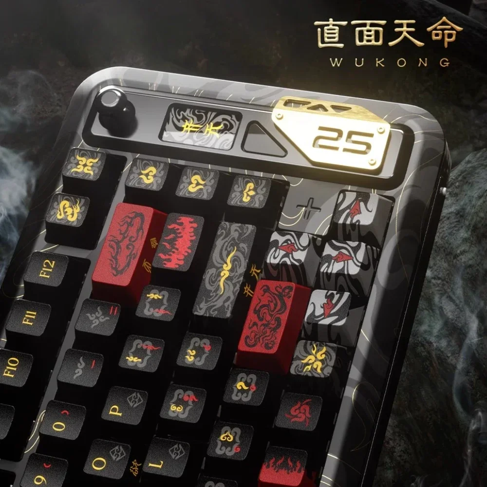 Black Myth: Wukong Keycap Set Custom Cherry Artisan Keycap Anime Point Key Caps Side Carving Mechanical Keyboard Game Accessory