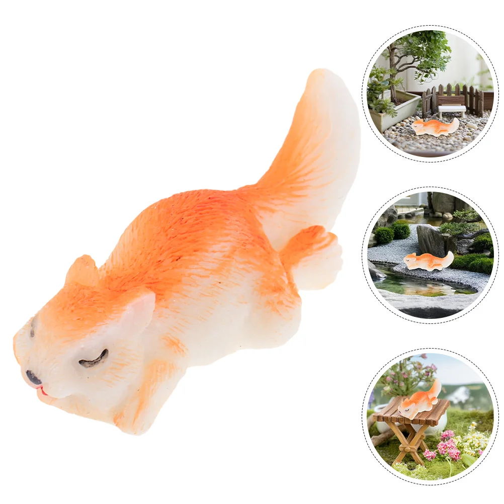

6Pcs Micro Landscape Resin Squirrel Decorations Miniature Animal Ornaments for Fish Tank Office Garden DIY Craft Decoration