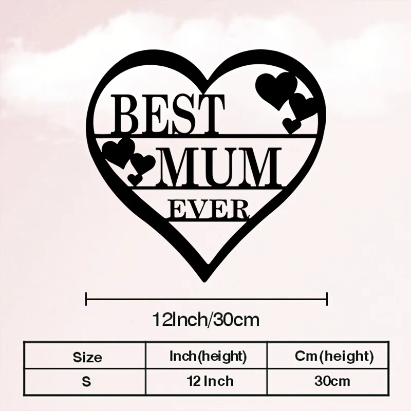 Metal Wall Art Heart Shaped Iron Rustic Hanging Sweet Love Decor for Bedroom Boudoir Mom Valentine Christmas Gift