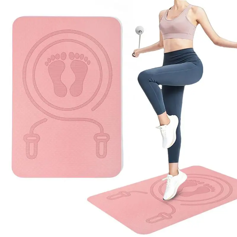 Yoga Floor Mat 6mm Jump Rope Mute Exercise Mat Shock Absorption Anti-slip Home Skipping Mat Sports Weight Loss Fitness Pad