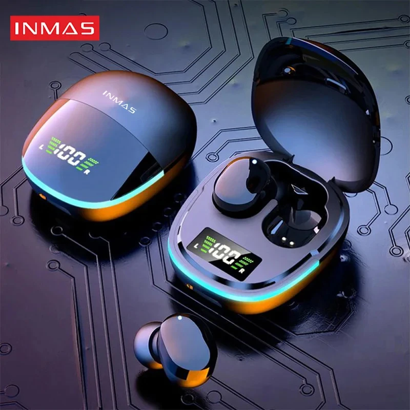 

INMAS TWS G9S Wireless Bluetooth Headset HIFI Sports Gaming Waterproof Noise cancellation Digital display Painless Wear earbuds