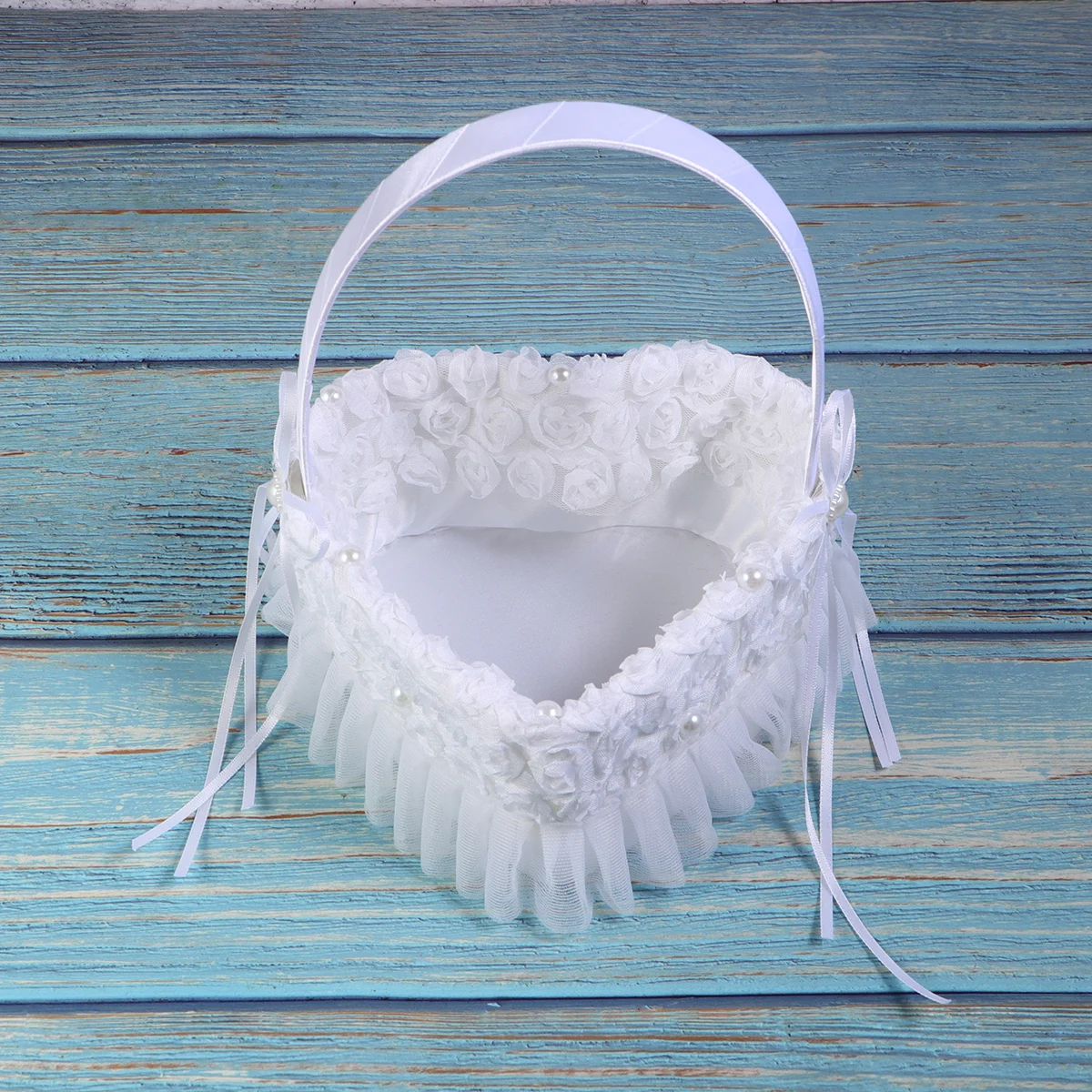 

Heart Shape Flower Basket Elegant Wedding Rose Baskets Lightweight Portable Storage Romantic Ceremony Banquet Reusable