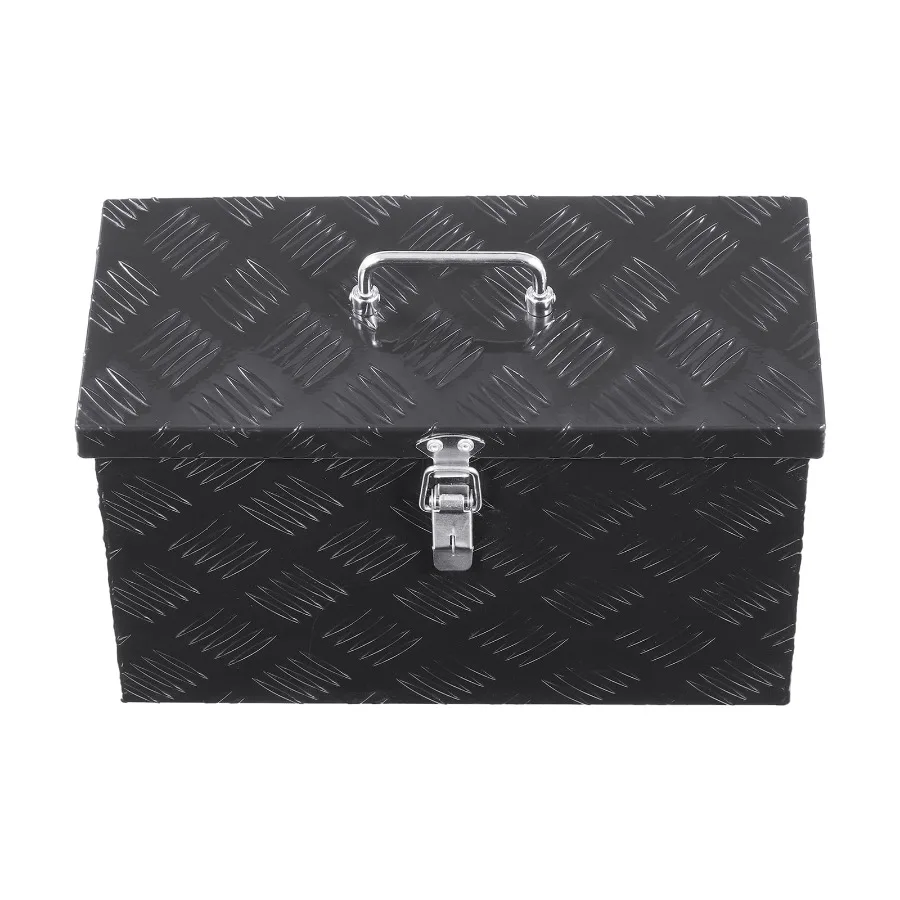 

Durable Aluminum Truck Bed Tool Box, Textured Storage Box with Side and Top Handles, Organizer Chest for Trailers, Pickups, RVs