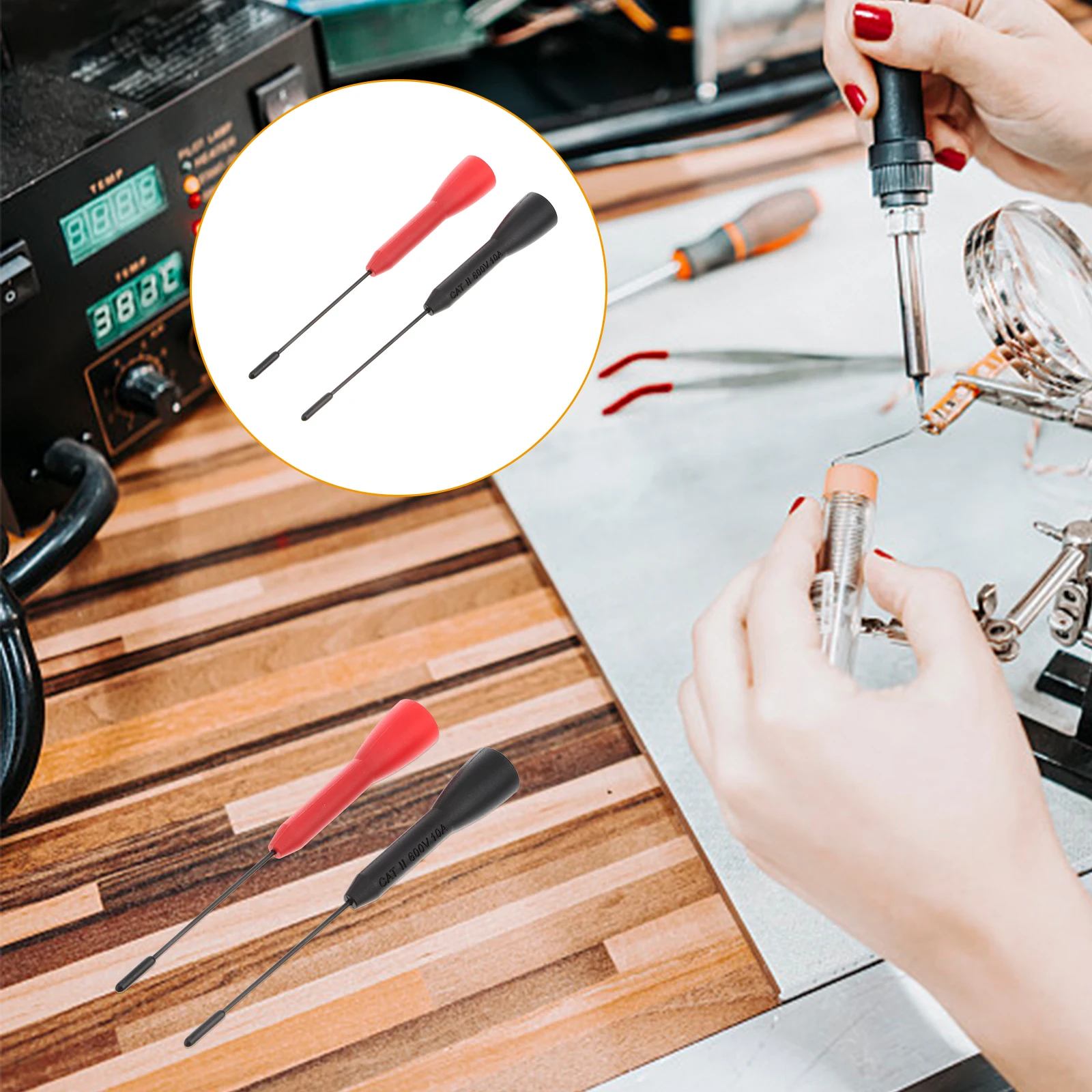 

2pcs Steel Diagnostic Tool for Banana Test Needle For Banana Plug Plug Multimeter Test Needle Probes Mini Size Portable