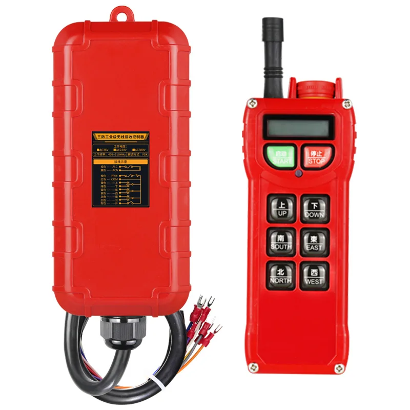 

Universal Wireless 409~510MHz Electric Hoist Pulley Crane Remote Control for Industrial Crane Hoist Winch Elevator Control