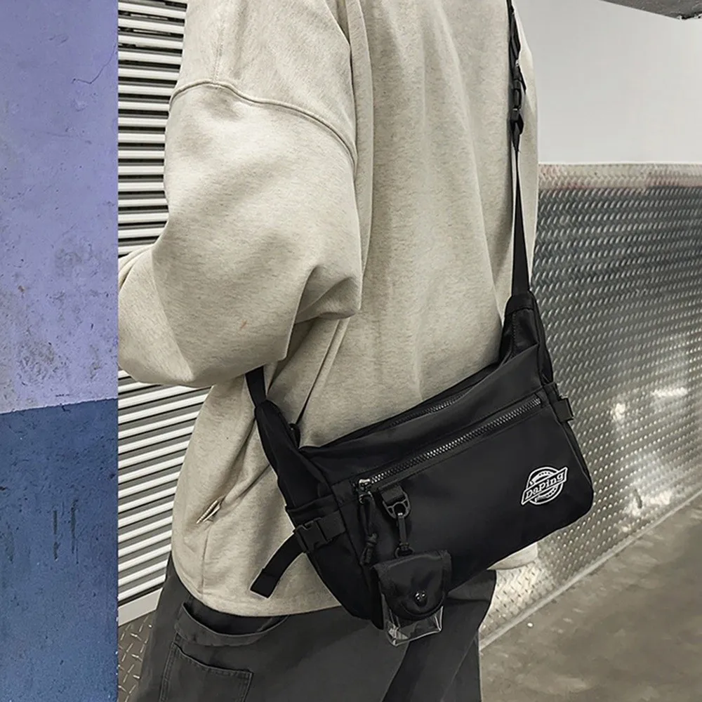 

Simple Multifunctional Crossbody Message Bag Sports Waterproof Nylon Shoulder Bag Korean Style Handbag Square Shoulder Bag Man
