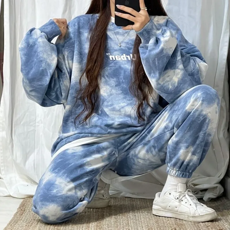 2025 Autumn New Trendy Set Women's Cotton Long Sleeved Pants Women's Two Piece Set with Velvet Loose and Comfortable Sportswear - Image 4