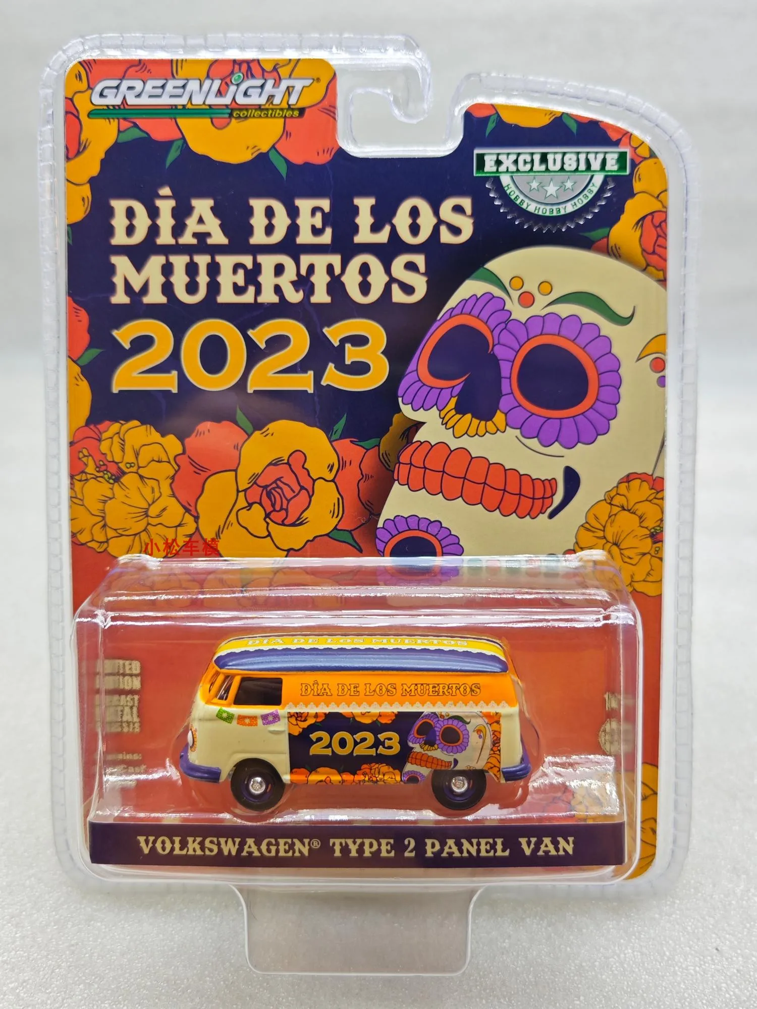 

Green Light 1:64 Volkswagen T2 Van -2023 Day Of The Deadcar Model Toys Gifts Collection