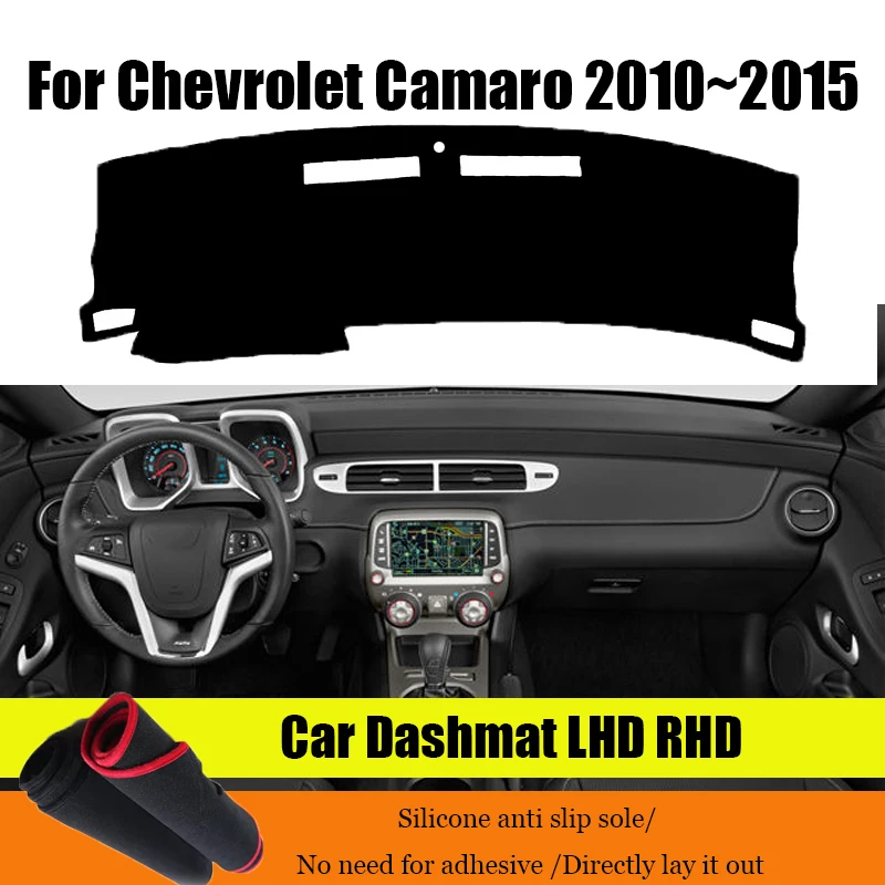 

Car Dashboard Cover Dash Mat For Chevrolet Camaro 2015 Sun Shade DashMat LHD RHD Car-styling Suede Leather Anti Cracking