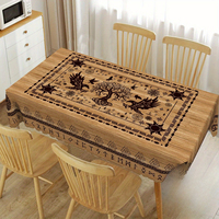 Vintage Viking Style Tree of Life Tablecloth Holiday Party Decor Nordic Brown Wooden Rectangle Table Cloths Kitchen Table Decor