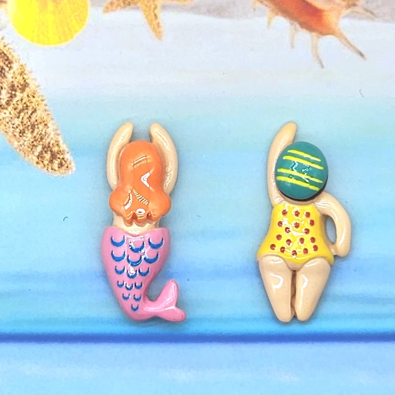 6pcs Fridge Magnet Resin Cartoon Swimming Boys Girls Sports Figurine Personalized Creative Diy Refrigerator Magnets Home Decor