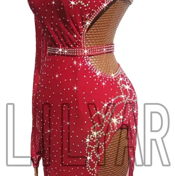 新款拉丁舞比賽表演成人訂製黑色露肩性感舞蹈服 10 最佳銷售 拉丁舞比賽服裝 - №7