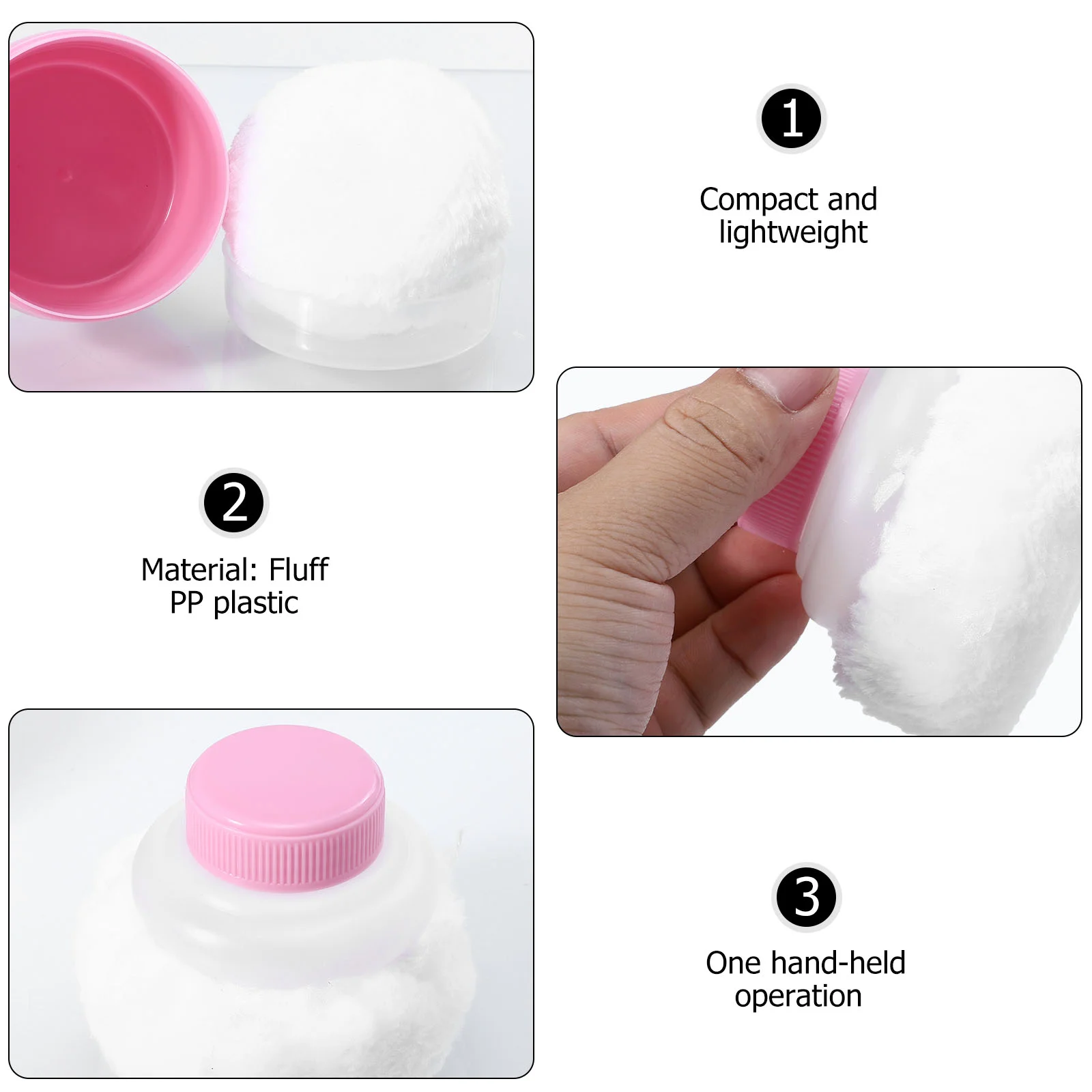 2 Sets Face Puffs for Powder Baby Sponge Infant Cream Containers Pp Plastic Toddler