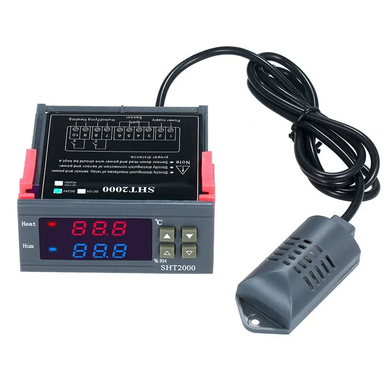 

High Quality SHT2000 Digital Humidity Temperature Controller Thermostat Humidistat Thermometer DC 12V 24V AC 110-220V 10A