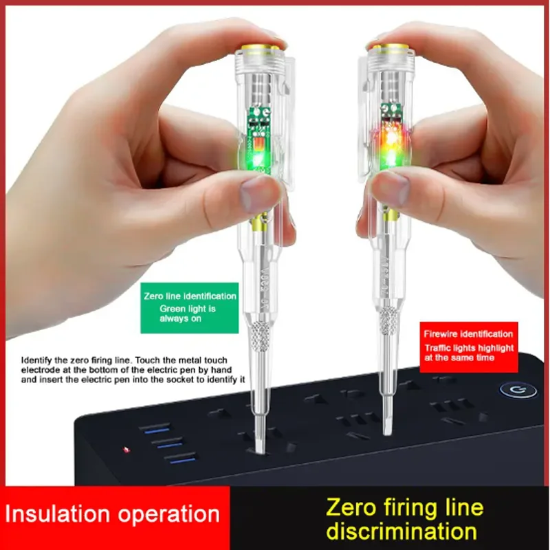 Cor Double Light Sensor Electronic Test Pen, Beep Alarm, Broken Zero, Fire Wire Detection, High Bright, eletricista, 2Pcs