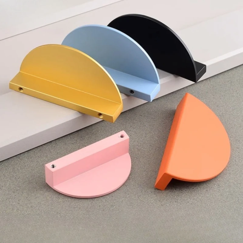 1 Stück halbkreisförmiger cremefarbener Griff für Kinderzimmermöbel, Kleiderschrank, Schublade, bunte Küchenschrankgriffe – Detail 7