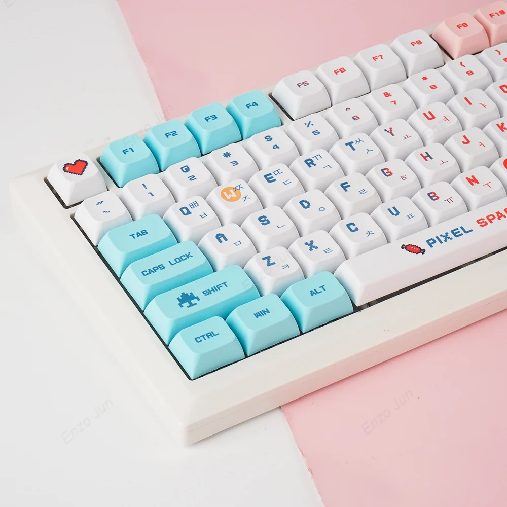 124 Keys Pixel Wars Theme PBT Keycap For Gaming Mechanical Keyboard MX Switch XDA Profile Dye Sublimation Keycaps English Korean