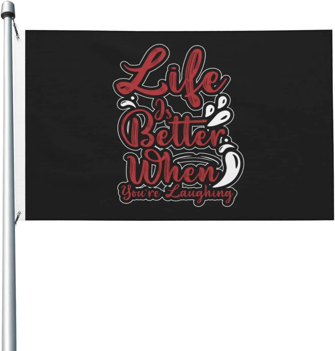 Flagicts 100% Polyester Life Is Better When You Laugh Flags