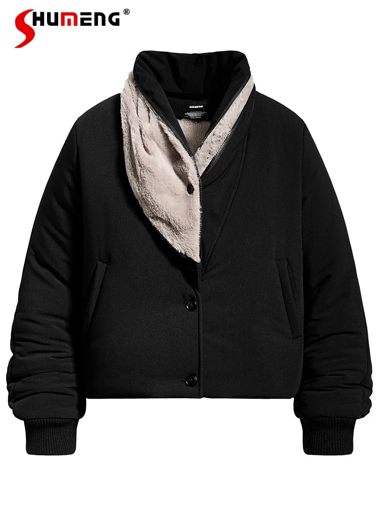 

Fashion Stand Collar Jacket Parkas Men Women 2025 Winter New Stylish Versatile Design Warm Long Sleeve Thickened Outerwear Coats