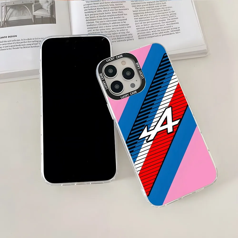 Alpine Logo Tricolor French Phone Case IMD Dazzle Colorful For IPhone 15 14 13 12 11 Pro Max Mini 7 Plus Se Laser PC Cover