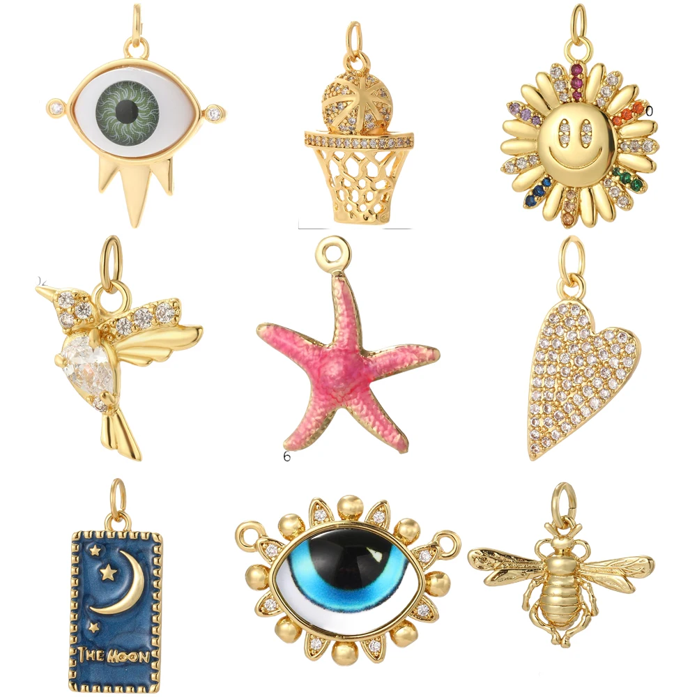 Cute Animals  Charms Diy Earrings Bracelet Necklace Accessories Gold Color Charms for Jewelry Making Supplies Designer