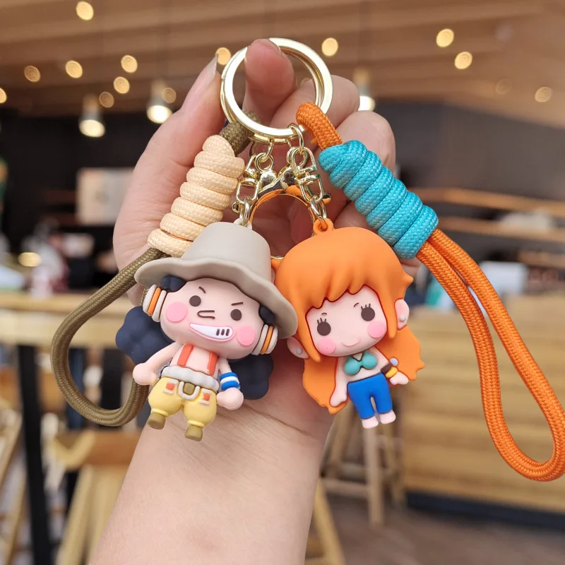 Lovely Cartoon Lufei Keychains Pirate Series ONE PIECE Character Keyring Pendant Backpack Accessories For Boys & Girls Gift