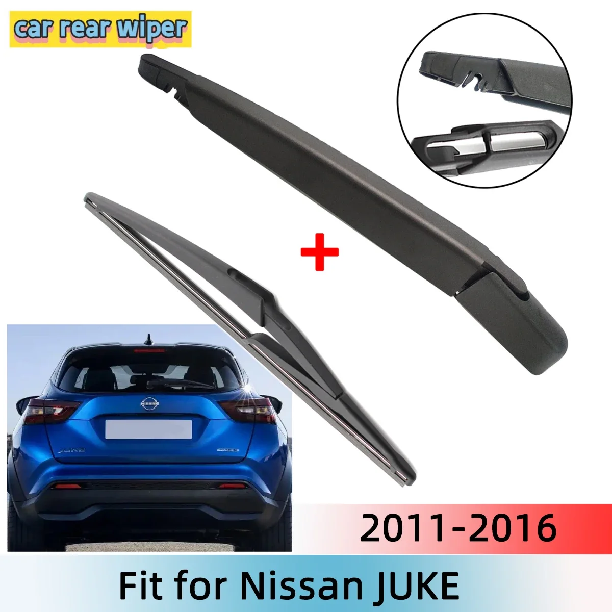 

Rear Wiper Blade & Arm Set Kit For Nissan JUKE 2011--2016 Windshield Windscreen Rear Window
