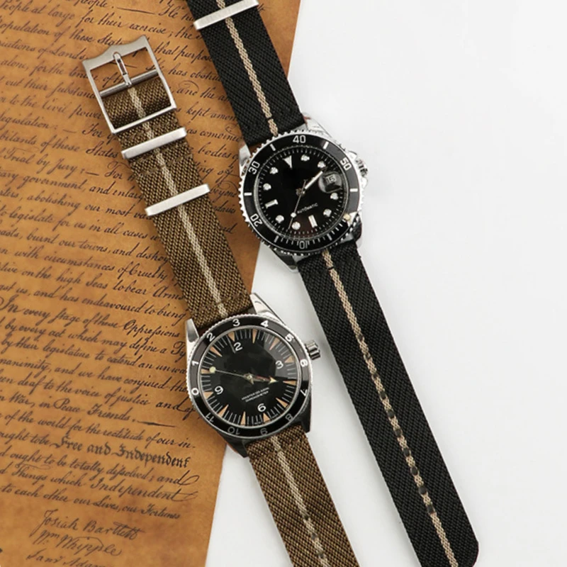 Canvas Nylon Watch Strap 20mm 22mm for OMEGA Seamater for Tudor Black Bay for Rolex Submarinaer for Samsung Galaxy for Huawei GT