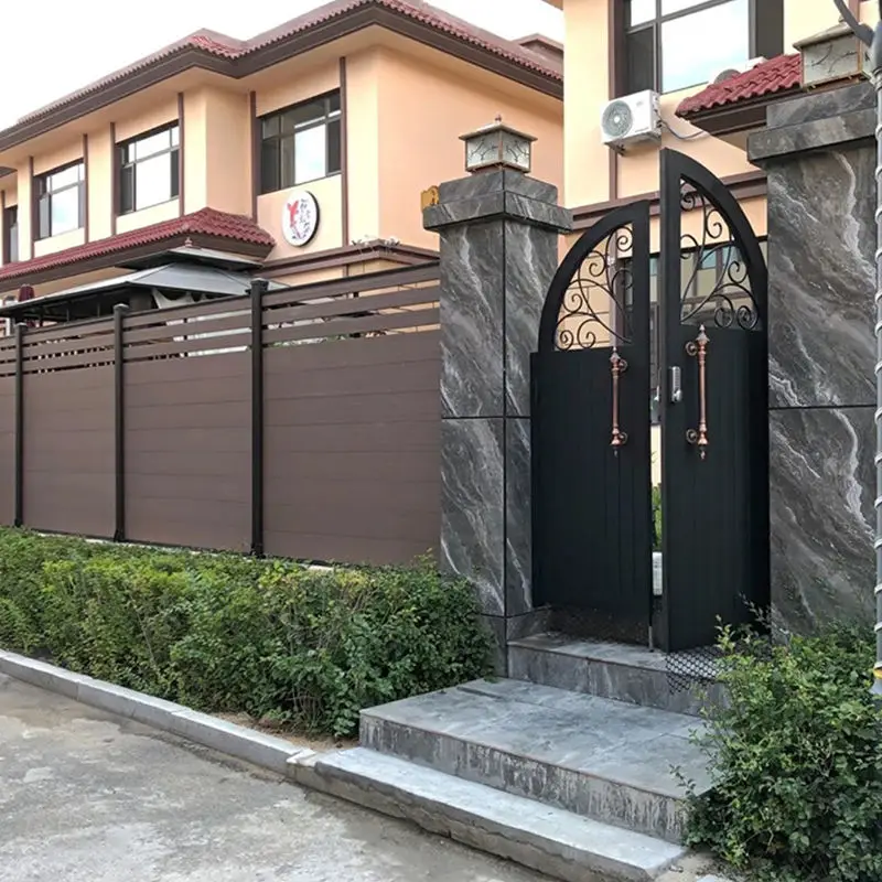 

Backyard Wall Garden Security System with Aluminum Post 6ft Wood Plastic Composite Privacy Fence Panel WPC Outdoor