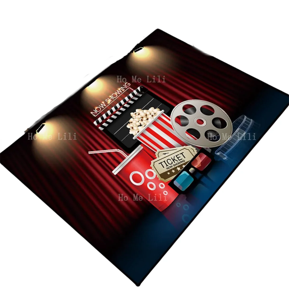 Home Theater Ticket One Movie Pattern Area Rug Floor Comfortable Carpet Welcome Mat Living Room Kitchen Bedroom Garden Decor