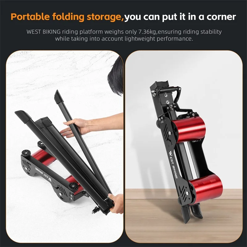 WEST BIKING Bicycle Trainer Indoor Exercise Magnetic Resistance Roller Training Stand Home Road MTB Bike Roller Cycling Trainers