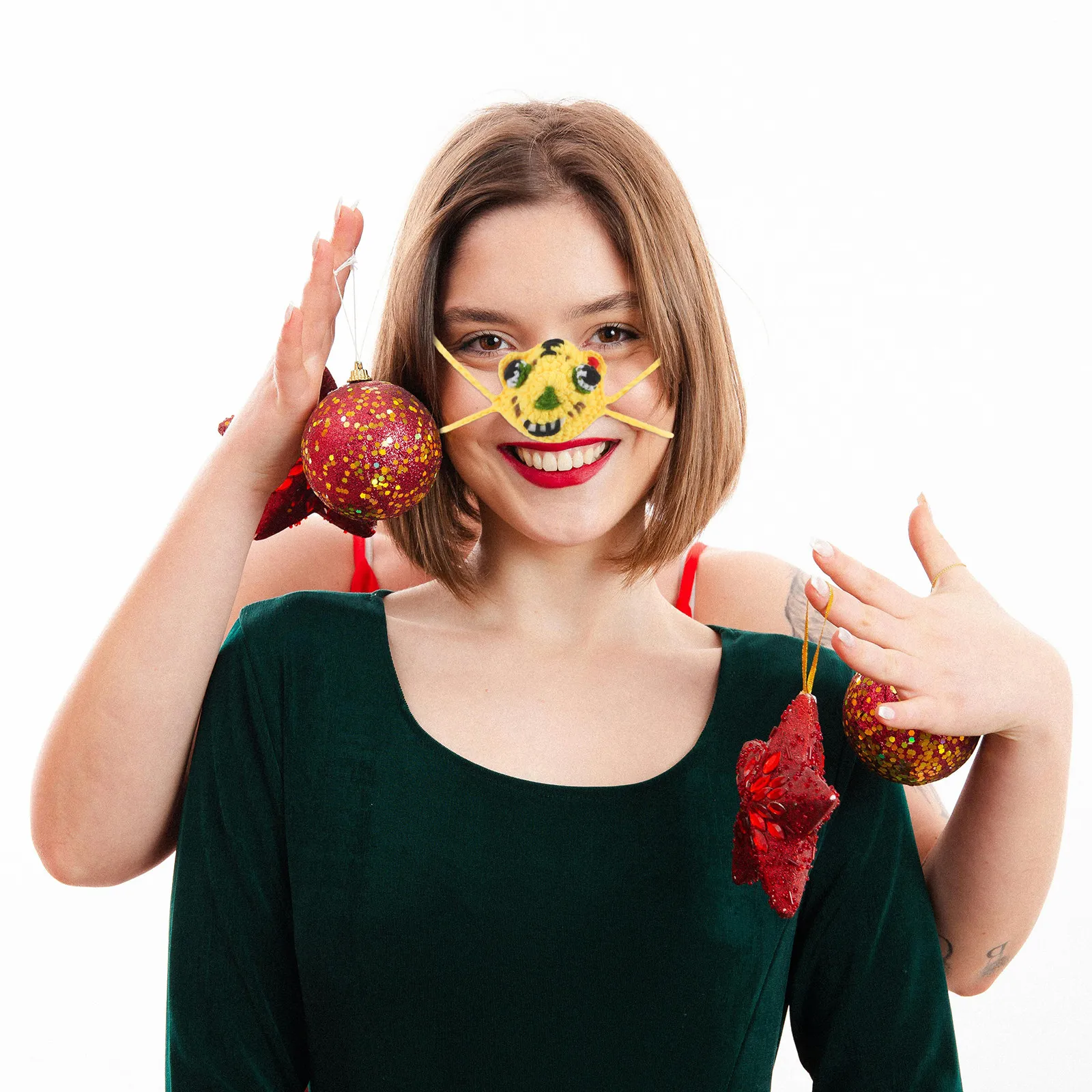 

Winter Nose Warmer Cute Tiger Cozy Soft Knitted Nose Cover Protective Woven Guard Cold Weather Snow Ski Outdoor Air Conditioning